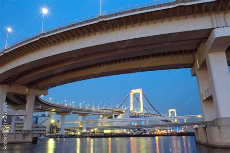 Rainbow Bridge from Odaiba, Tokyo, Japan Stock Photo | Adobe Stock