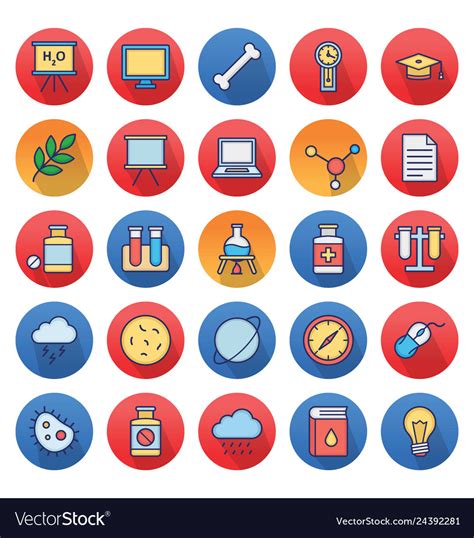 Science and technology isolated icons set Vector Image