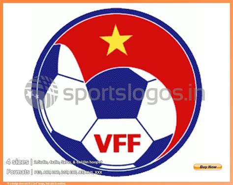 Vietnam - 2000, Asian Football Confederation, Soccer Sports Embroidery Logo in 4 sizes