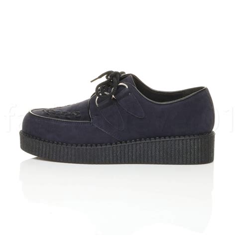 MENS LOW WEDGE PLATFORM TEDDY BOY ROCKABILLY BROTHEL CREEPERS GOTH PUNK ...