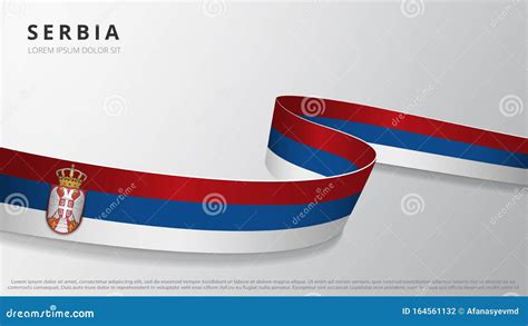 Flag of Serbia. Realistic Wavy Ribbon with Serbian Flag Colors. Graphic ...