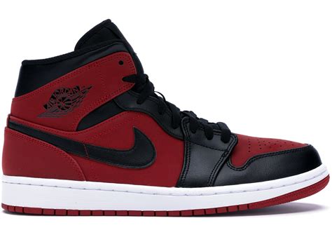 Jordan 1 Mid Gym Red Black Men's - 554724-610 - US