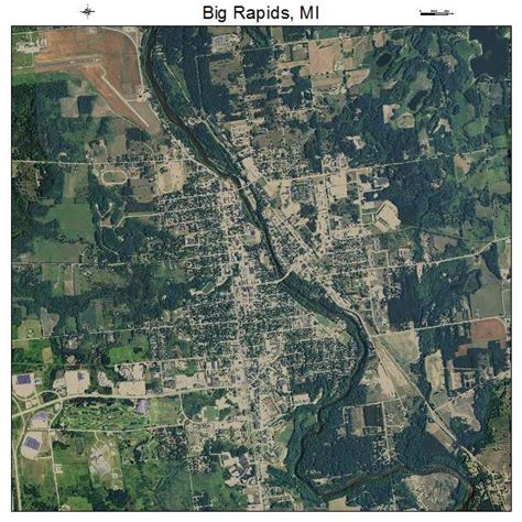 Aerial Photography Map of Big Rapids, MI Michigan