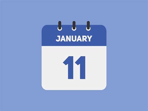 january 11 calendar reminder. 11th january daily calendar icon template ...