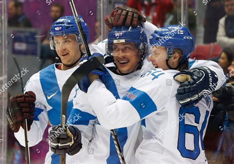 FINLAND FORWARD TEEMU SELANNE CENTER CELEBRATES Editorial Stock Photo - Stock Image | Shutterstock