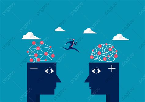 Head Thinking Vector Hd PNG Images, Business Man Jump Between Head Negative To Head Positive ...