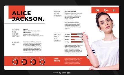 Resume Landscape Template Design Vector Download