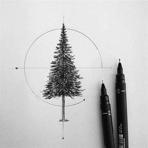 #art #minimalistic #pinetree #tattoodesign #tattoo #illustration # ...