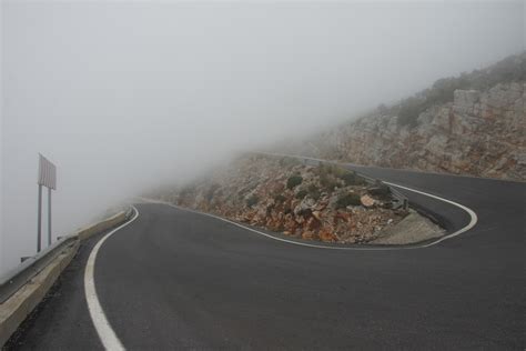 Mysterious Foggy Mountain Road Free Stock Photo - Public Domain Pictures