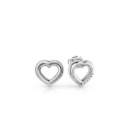 Guess Jewellery Guess Silver Heart Earrings - Jewellery from Faith ...