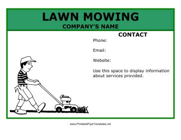 Lawn Care Templates - Free Printable Documents