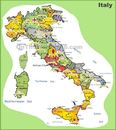 Italy tourist map - Ontheworldmap.com