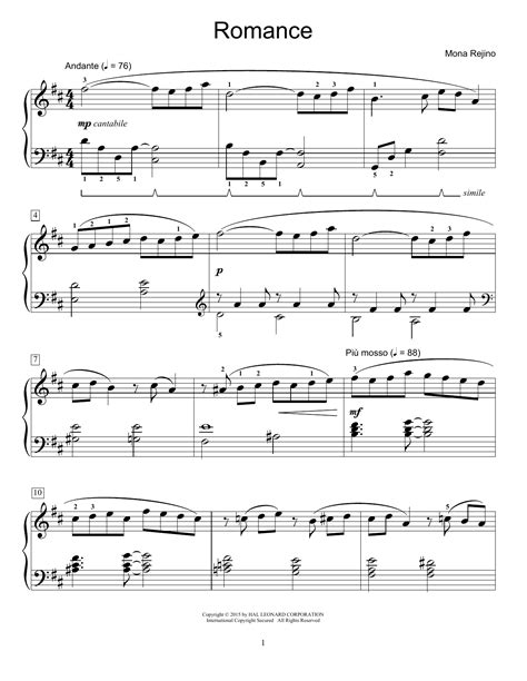 Romance (Educational Piano) - Print Sheet Music Now