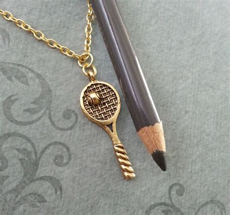 Tennis Racket Necklace Tennis Jewelry Gold Tennis Racket - Etsy