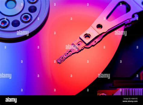 Hard disk drive platter and read / write head (HDD read/write head, Hard Drive Stock Photo - Alamy