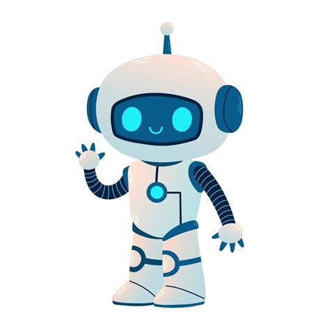 Cute Robot Waving Hand. Cartoon Science Technology Concept Isolated ...