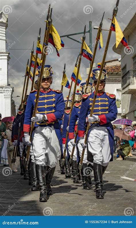 Military Honor Guard in Historic Uniforms March in Parade Editorial Stock Image - Image of ...