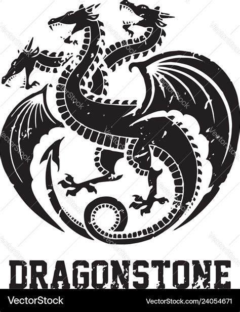 Dragon hydra symbol art Royalty Free Vector Image