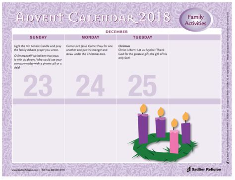 St. Mary's Faith Formation Program: 4th Week of Advent - Family Activities