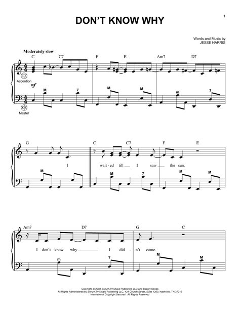 Norah Jones 'Don't Know Why' Sheet Music and Printable PDF Music Notes ...