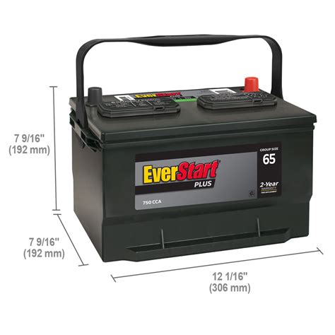 EverStart Plus Lead Acid Automotive Battery, Group Size 65 (12 Volt/750 ...