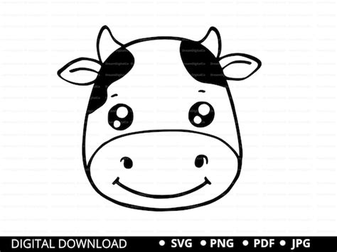 Cow Svg Cow Face Svg Animal Svg Cute Cow Svg Farm Animal - Etsy