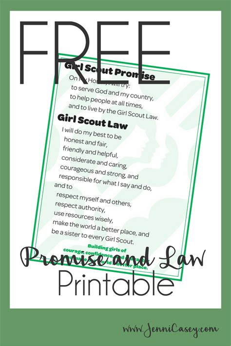 Girl Scout Law Printable HD Images Free Download – Girl Scout Promise ...