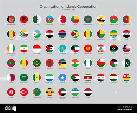 Organisation of Islamic Cooperation Countries flag icons collection Stock Vector Image & Art - Alamy