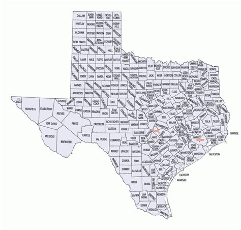 Texas Historical Markers - County Map | Historic Ennis, Texas - Ennis Texas Map - Printable Maps