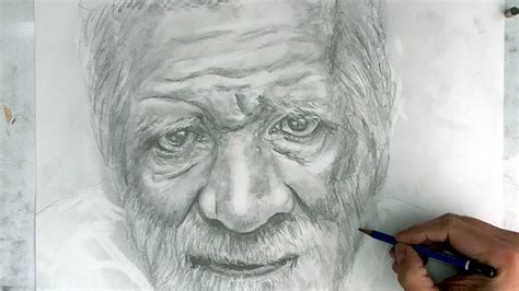 How to Draw Realistic Portraits with Pencil Step by Step | Old Man ...