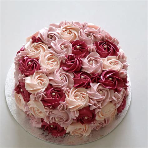 Rosette buttercream cake | Beautiful birthday cakes, Rosette cake ...