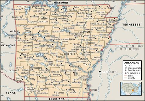 State and County Maps of Arkansas | Map of arkansas, County map, Map