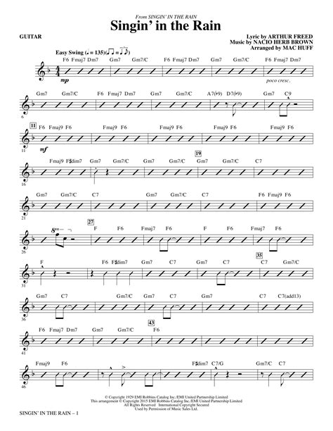 Singin' in the Rain - Guitar | Sheet Music Direct