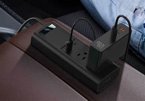Baseus Car Power Inverter with USB-C and USB Ports | Gadgetsin