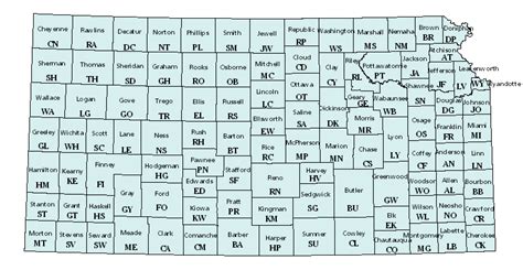 Kansas Counties Index Map