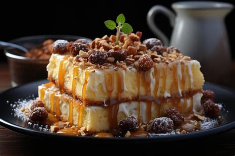 Premium AI Image | Piece of Canjica with condensed milk and cinnamon ...