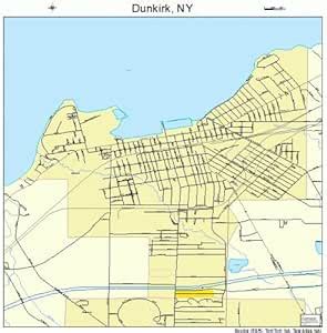 Amazon.com: Large Street & Road Map of Dunkirk, New York NY - Printed ...