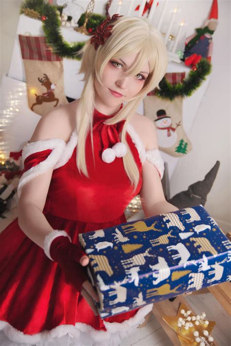 Lumine ver. Christmas dress [COSPLAY] by LeagueOfmikasaa on DeviantArt