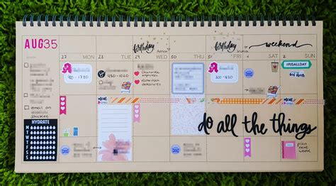 Next week in my Muji desk calendar 😀 used stickers from Mambi, peacefulminddesign and my own : r ...