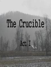 The Crucible - Act 1 Summary.pdf - The Crucible Act I The Crucible begins in the house of ...