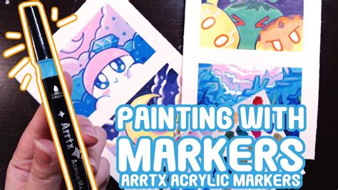 Painting With Markers! | Arrtx Acrylic Markers - YouTube