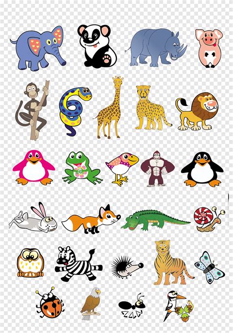 Hand-painted cartoon animal collection, cartoon, cartoon animals png | PNGEgg