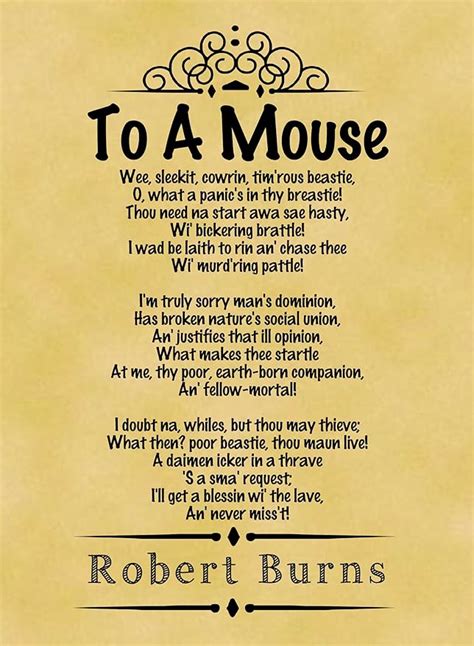 Danetre Gifts A4 Size Parchment Poster Classic Poem Robert Burns To A Mouse : Amazon.co.uk: Home ...