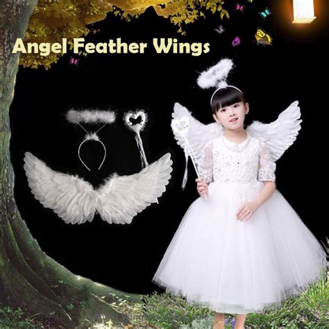 White Angel Feather Wings Costume Angel Wings for Kids Fairy Angel Costume Kids Baby Halloween ...