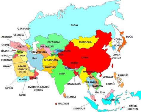 Mapas de los 5 continentes (países) — Saber es práctico