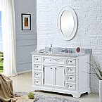 Adelina 47 inch Cottage Bathroom Sink Vanity, White marble counter top