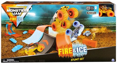 Monster Jam Fire Ice Stunt Set Exclusive Playset Spin Master - ToyWiz