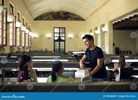 Group of Happy Students and Friends Studying in School Library Stock Image - Image of students ...