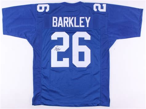 Saquon Barkley New York Giants Autographed Signed Blue Jersey with RARE ...