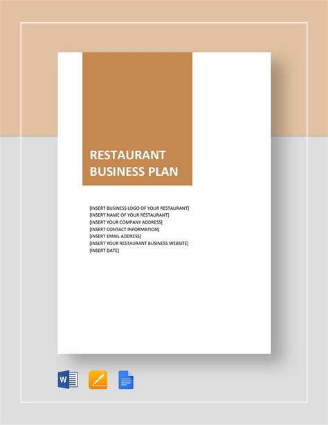 Restaurant Business Plan Template in Word, Pages, Google Docs ...